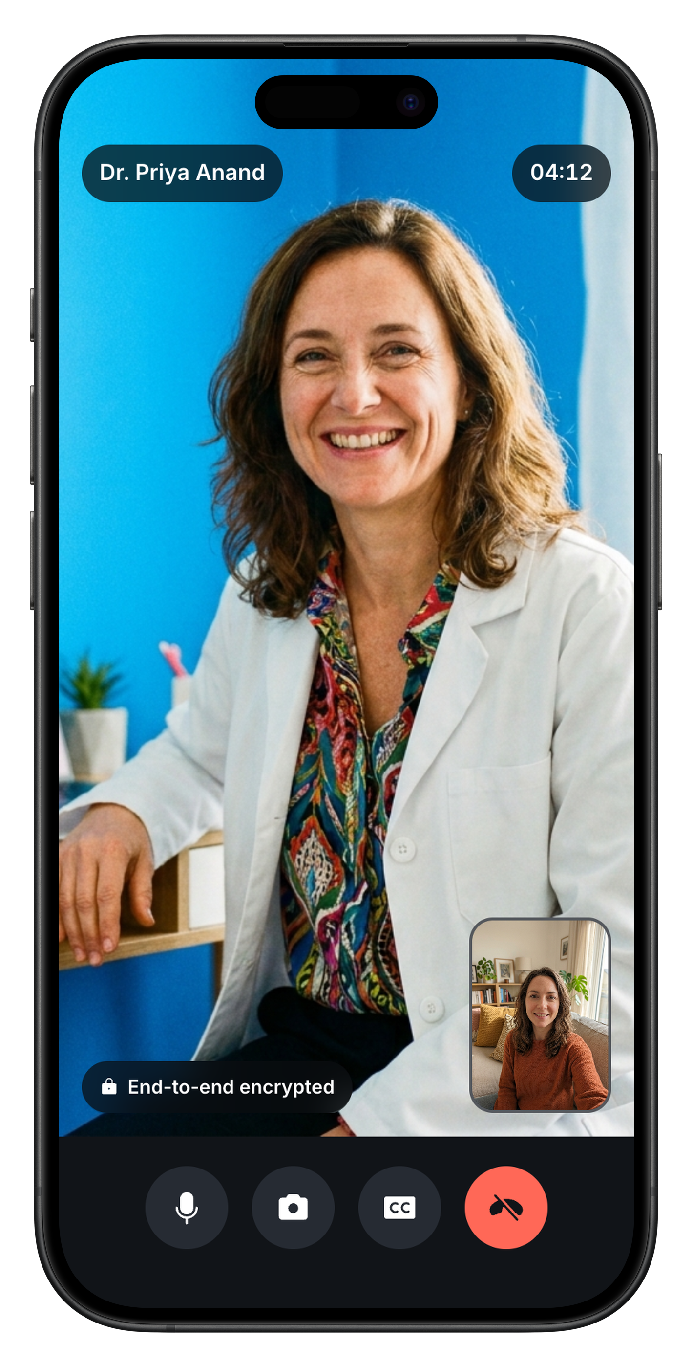 A video visit in the patient app